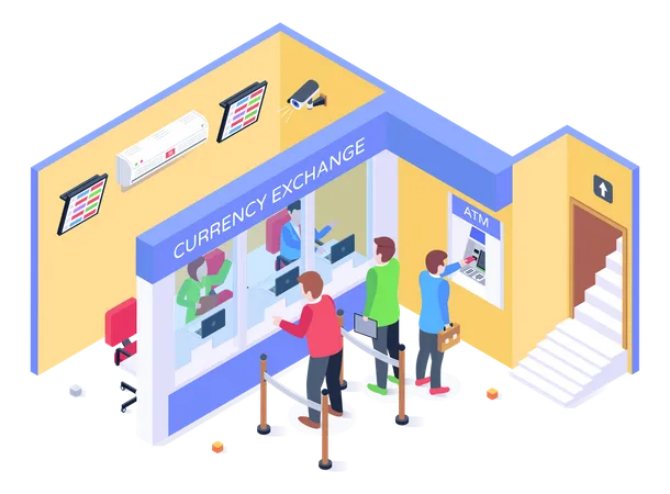 Currency Exchange Office  Illustration
