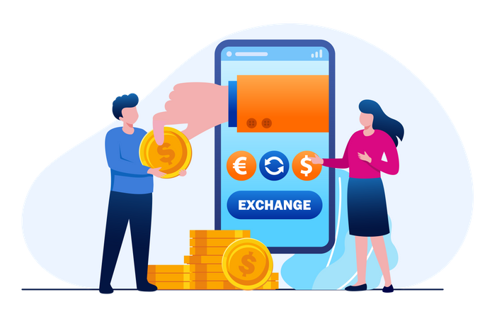 Currency Exchange service  Illustration