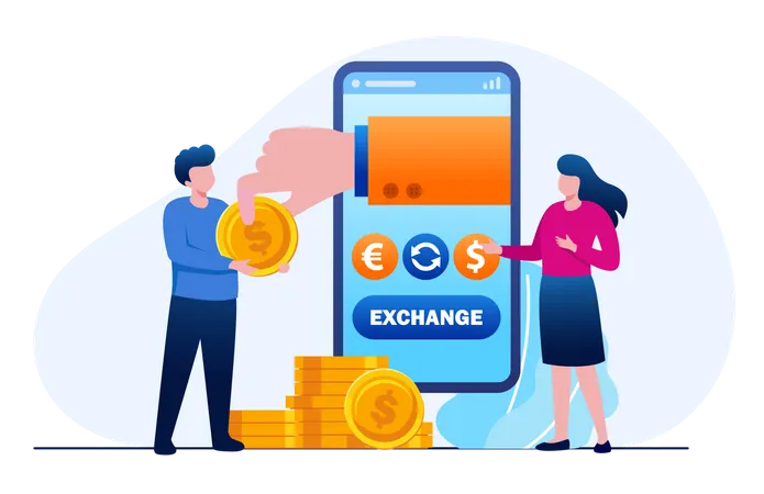 Currency Exchange service  Illustration