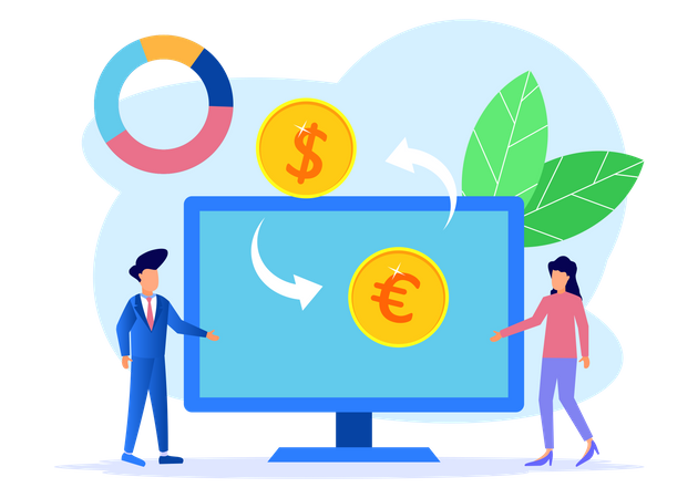 Currency Exchange service  Illustration