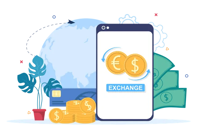 Currency Exchange Services Illustration