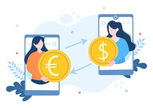 Currency Exchange Services app  Illustration