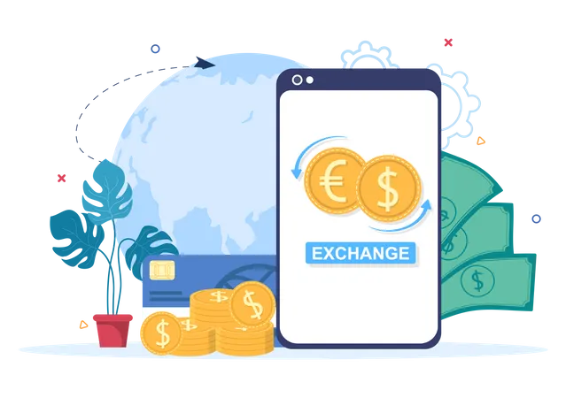 Currency Exchange Services  Illustration