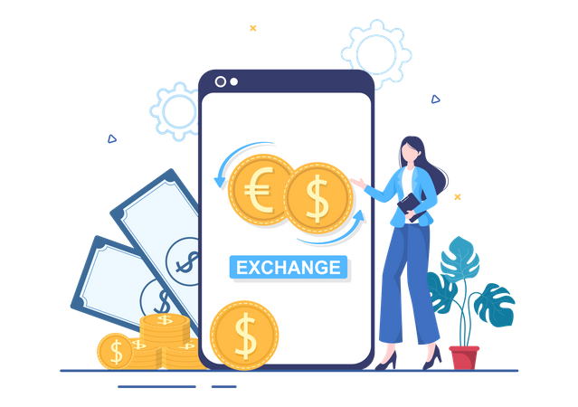 Currency Exchange Services  Illustration