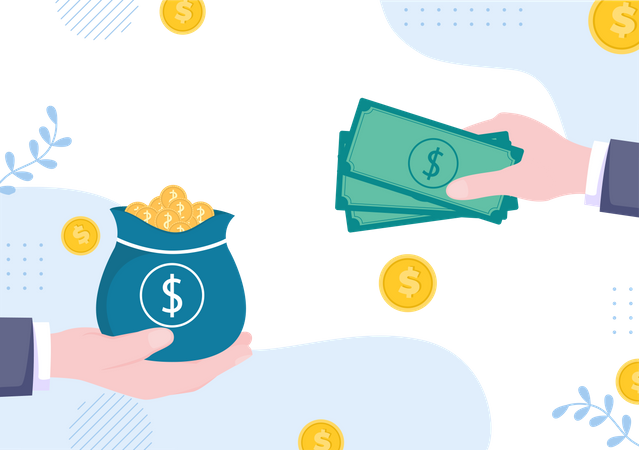 Currency Exchange Services  Illustration