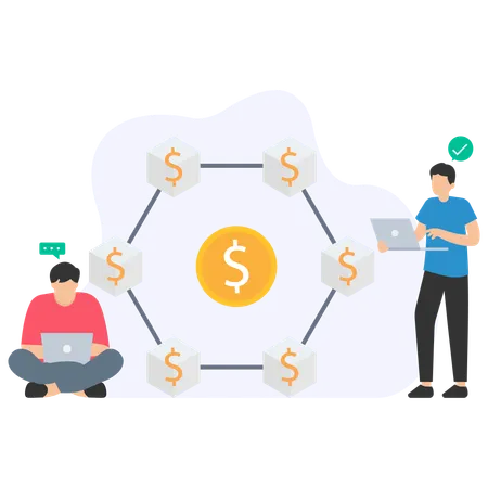 Currency networking  Illustration