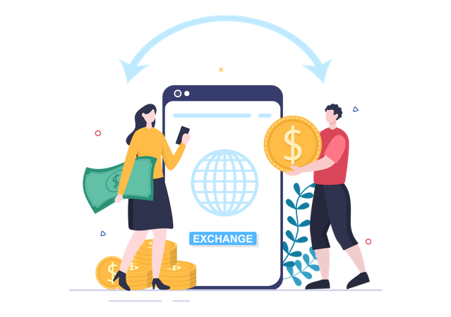 Currency transfer app  Illustration