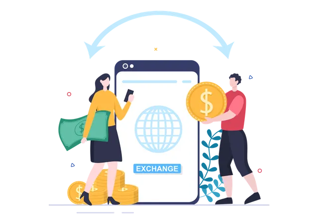 Currency transfer app  Illustration