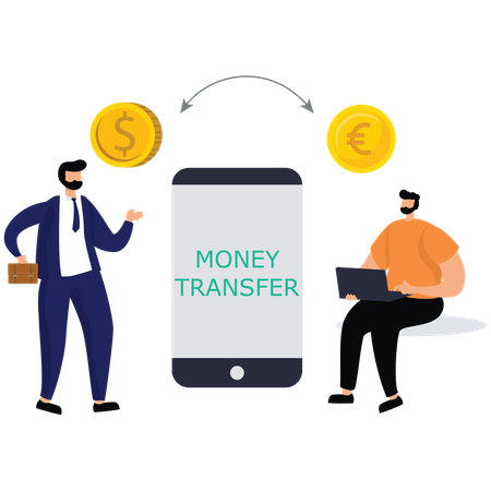 Currency Transfer exchange  Illustration