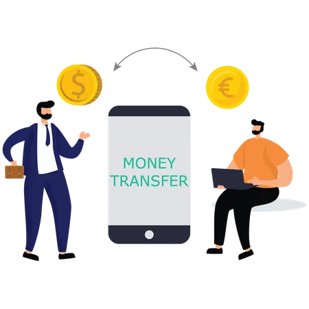 Currency Transfer exchange  Illustration