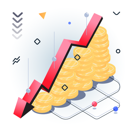 Currency value down due to inflation  Illustration