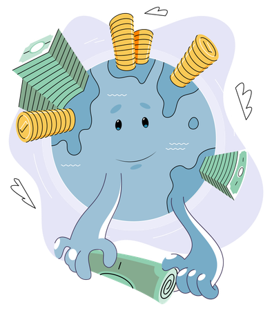 Currency values dance in rhythm international market  Illustration