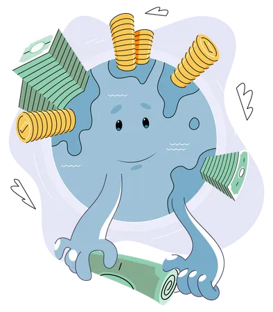 Currency values dance in rhythm international market  Illustration