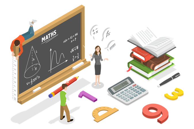 Curso de aprendizagem de matemática  Ilustração