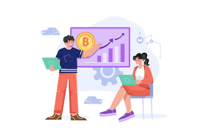 Curso de criptomoeda  Ilustração