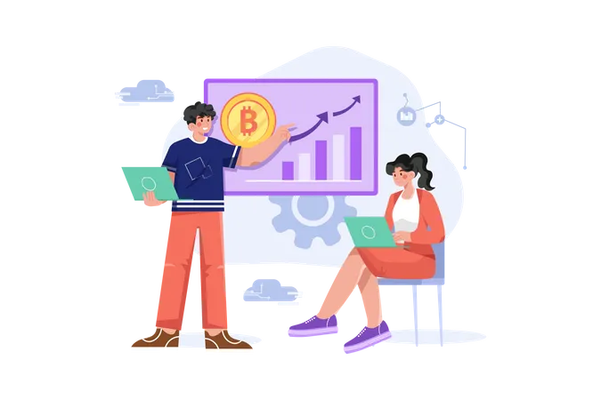 Curso de criptomoeda  Ilustração