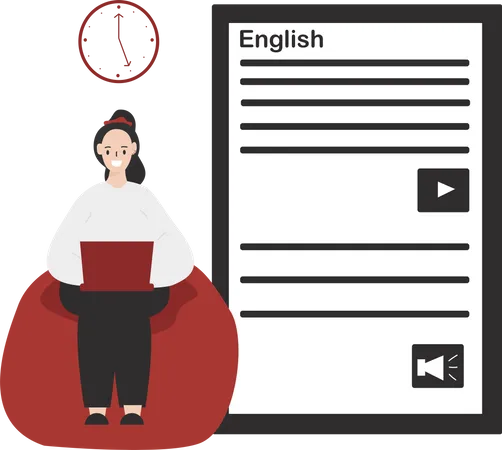 Curso de idiomas on-line  Ilustração