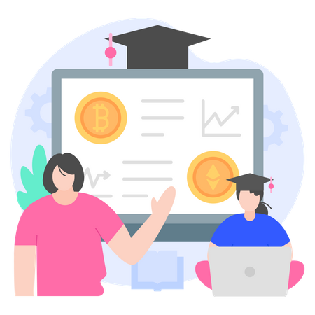 Curso de inversión en criptomonedas  Ilustración