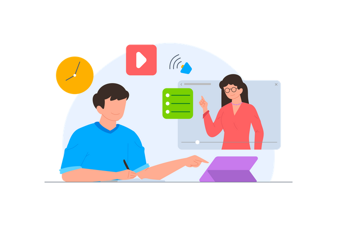 Curso de vídeo on-line  Ilustração