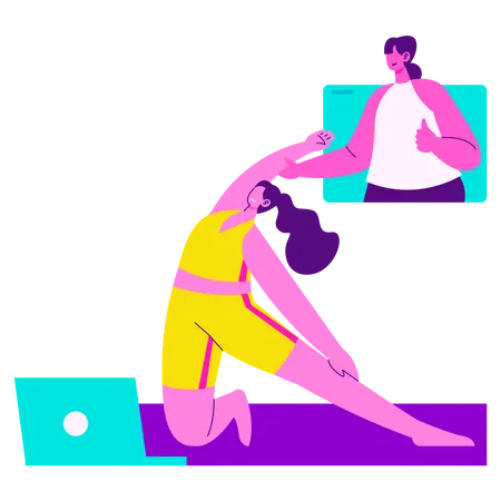 Curso de yoga en línea  Ilustración