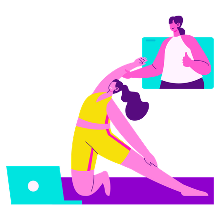 Curso de ioga on-line  Ilustração