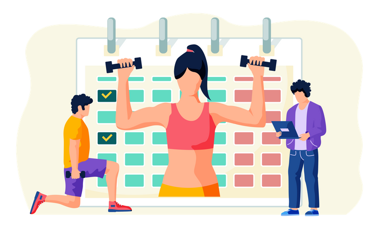 Curso de fitness en línea  Ilustración