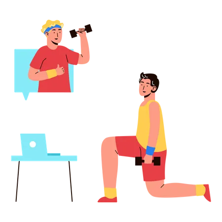 Curso de fitness en línea  Ilustración