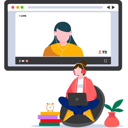 Curso de vídeo on-line  Ilustração