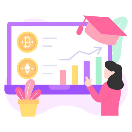 Cursos de negociação de criptomoedas  Ilustração