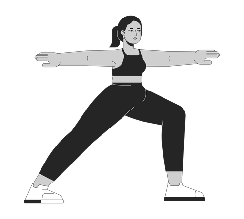 Curvy middle eastern woman practicing yoga  Illustration