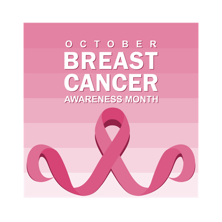 Curvy pink ribbon for Breast Cancer Awareness Day in October  Illustration