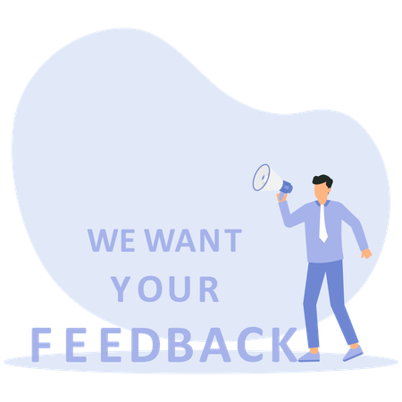 Customer agent asking for feedbacks  Illustration