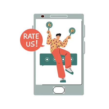 Customer ask review dislike or like rating  Illustration