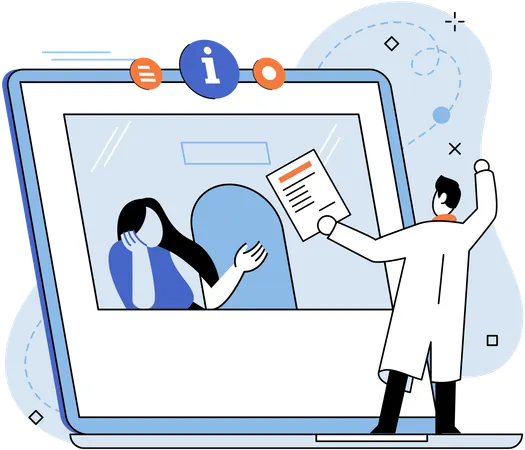 Customer asking for help at help desk  Illustration