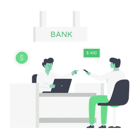 A Handy Flat Illustration Of Customer Banking Illustration