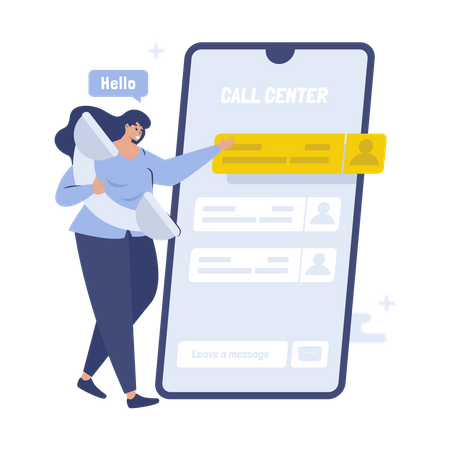 Customer call center Illustration