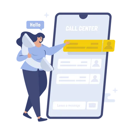 Customer call center Illustration
