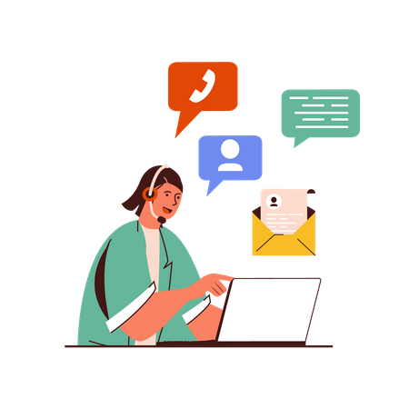 Customer Call Center  Illustration