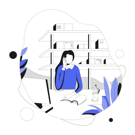 Customer Call Center  Illustration
