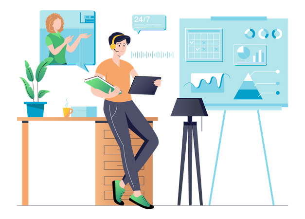 Customer call center  Illustration