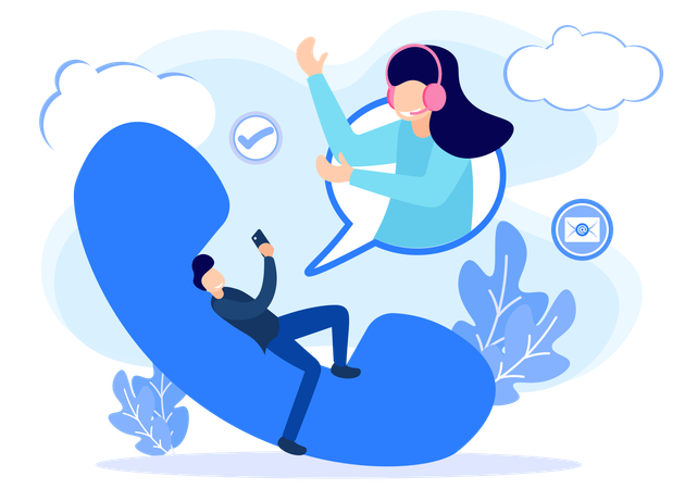 Customer Call Center  Illustration