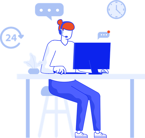 Customer call center service  Illustration
