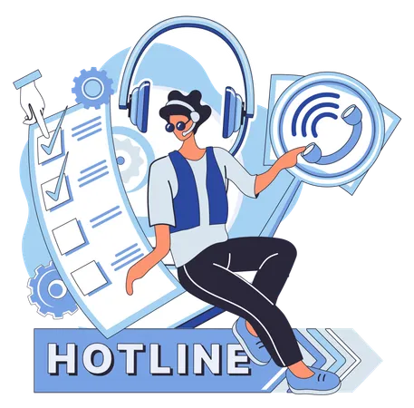 Customer Call Hotline  Illustration