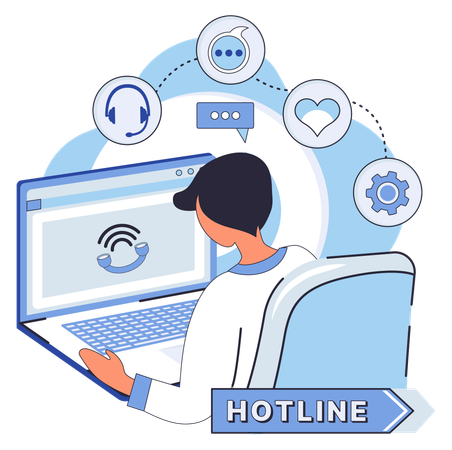 Customer Call Hotline  Illustration