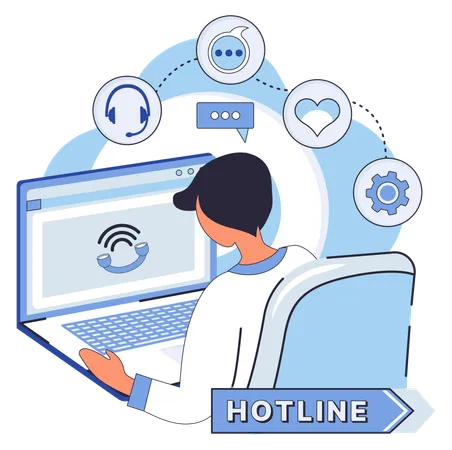 Customer Call Hotline  Illustration