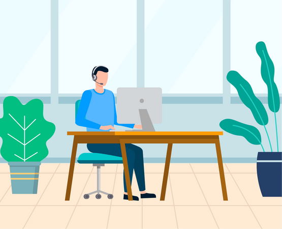 Customer call operator  Illustration