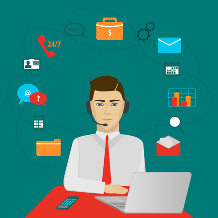 Customer call operator  Illustration