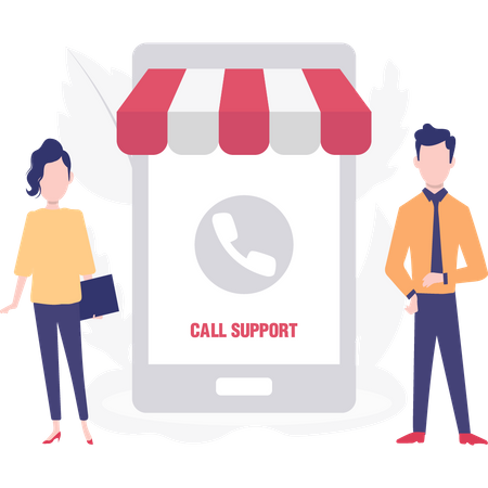 Customer call support Illustration