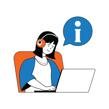 Customer care agent giving medical information on call  Illustration