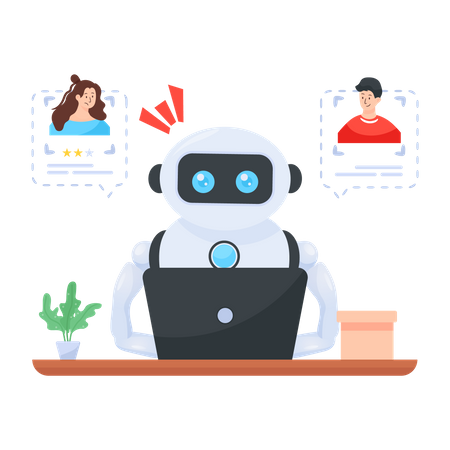 Customer chatbot on duty  Illustration